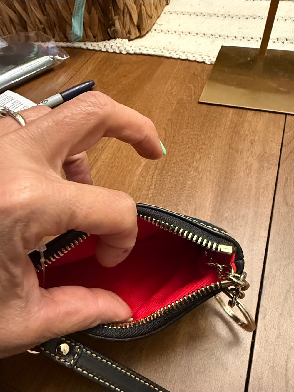 Dooney & Bourke Green and Black Plaid Wristlet - Picture 10 of 10